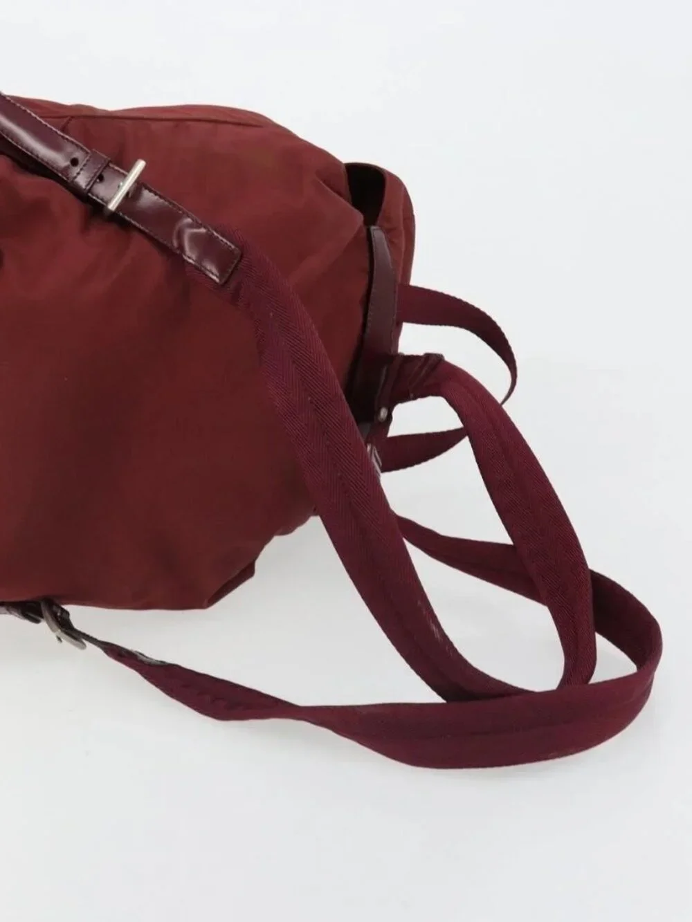 PRADA Backpack Nylon Red Silver Auth ti3983A
